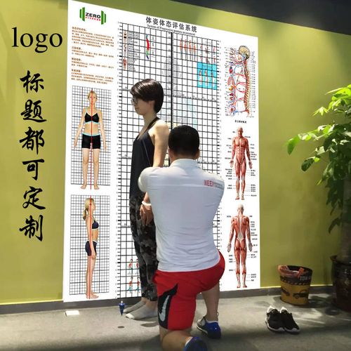 拍照通用体姿体态评估图健身房瑜伽馆身体站姿矫正管理测量检测表